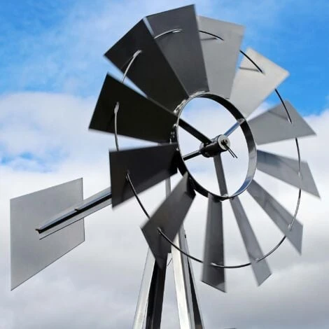 Mulino A Vento 245cm Stile Americano In Grigio Silver Con Cuscinetto A Sfere 2 Mulino A Vento 245cm Stile Americano In Grigio Silver Con Cuscinetto A Sfere - immagine 2