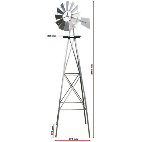 Mulino A Vento 245cm Stile Americano In Grigio Silver Con Cuscinetto A Sfere 5 Mulino A Vento 245cm Stile Americano In Grigio Silver Con Cuscinetto A Sfere - immagine 5