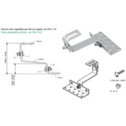 Struttura Di Montaggio Soprategola Per 4 Pannelli Fotovoltaici Verticali (singola Fila) -Vendite VIDAXL || LEDVANCE || STEINEL 12083789 4