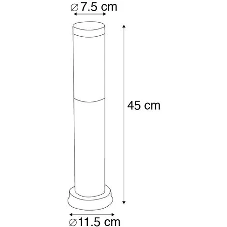 QAZQA + Palo Da Terrazza Rox - Moderno - Plastico,Acciaio Inossidabile - Grigio Scuro - Cilindro/Tondo Max. 1 X Watt 3 QAZQA + Palo Da Terrazza Rox - Moderno - Plastico,Acciaio Inossidabile - Grigio Scuro - Cilindro/Tondo Max. 1 X Watt - immagine 3