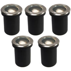 QAZQA + Faretto Da Incasso Da Terra Delux - Moderno - Vetro,Plastico,Acciaio Inossidabile - Acciaio - Tondo Max. 5 X Watt