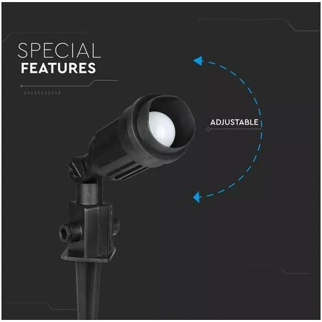 Faretto Da Giardino Con Picchetto Attacco E27 Garden Spike Singola Testa IP44 SKU-7044 2 Faretto Da Giardino Con Picchetto Attacco E27 Garden Spike Singola Testa IP44 SKU-7044 - immagine 2