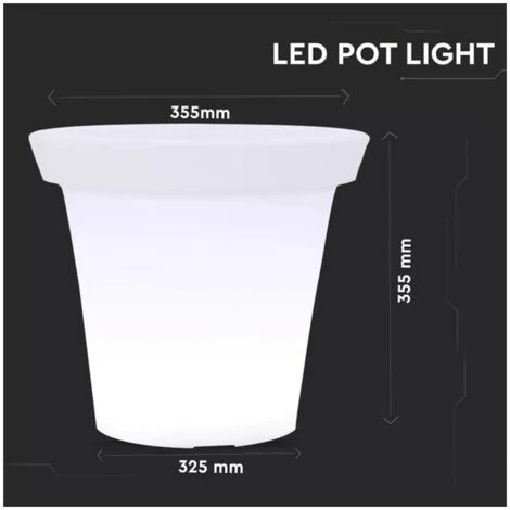 Lampada Luce Led RGBW Luminoso Forma Vaso Ricaricabile Con Telecomando Incluso IP54 35X35X32cm SKU-40211 3 Lampada Luce Led RGBW Luminoso Forma Vaso Ricaricabile Con Telecomando Incluso IP54 35X35X32cm SKU-40211 - immagine 3