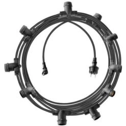 Brennenstuhl 10mt Di Catena 10 Luci Attacco Grande E27 Da Esterno Ed Interno Ip44 Colore Nero 1175192020