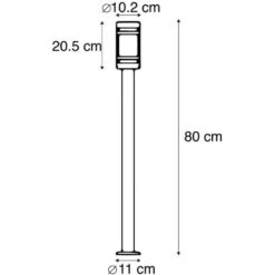 QAZQA Palo Da Giardino Gleam - Moderno - Acciaio Inossidabile,Acciaio,Plastico - Nero - Oblungo/Cilindro Max. 1 X Watt -Vendite VIDAXL || LEDVANCE || STEINEL 15116479 3