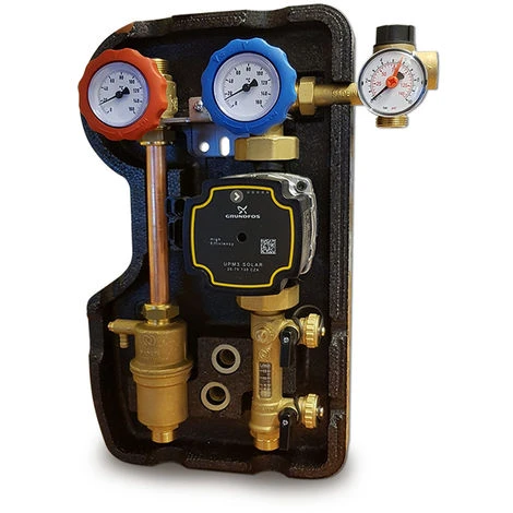 Gruppo Di Pompaggio Solare A Due Vie Con Disaeratore 3/4" M, Flussometro 2-12 L/min E Centralina Elettronica Elios Midi 2 Gruppo Di Pompaggio Solare A Due Vie Con Disaeratore 3/4" M, Flussometro 2-12 L/min E Centralina Elettronica Elios Midi - immagine 2