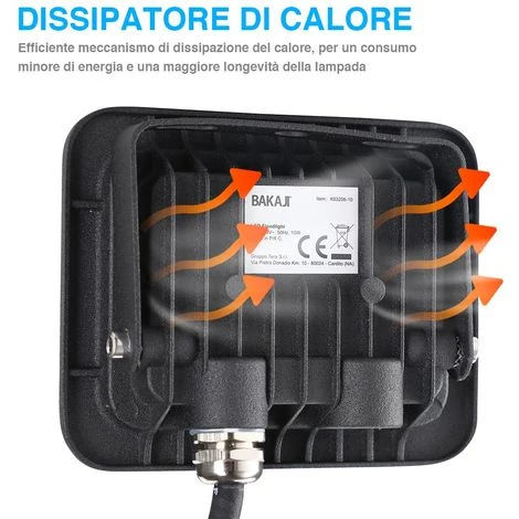 Faro Led 20W Luce Alta Luminosita 1650lm Faretto Esterno Slim Bianco Freddo IP65 5 Faro Led 20W Luce Alta Luminosita 1650lm Faretto Esterno Slim Bianco Freddo IP65 - immagine 5