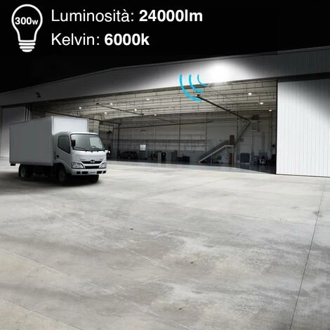 Faro LED 300W Luce Alta Luminosita 24000lm Faretto Esterno Con Sensore Movimento 4 Faro LED 300W Luce Alta Luminosita 24000lm Faretto Esterno Con Sensore Movimento - immagine 4