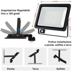 Faro LED 300W Luce Alta Luminosita 24000lm Faretto Esterno Con Sensore Movimento 9 Faro LED 300W Luce Alta Luminosita 24000lm Faretto Esterno Con Sensore Movimento -Vendite VIDAXL || LEDVANCE || STEINEL 17254587 5