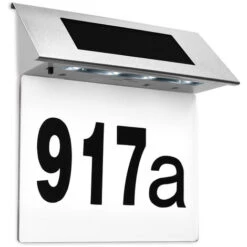 Numero Civico Con Pannello Solare - Bianco Numero Civico Solare Trasparente