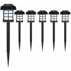 Luce Solare A LED Sensore Crepuscolare Resistente Illuminazione Giardino Batteria Ricaricabile Set 6 Pz