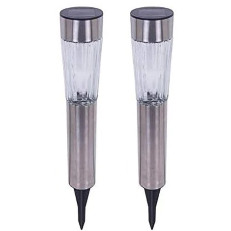 Enrico Coveri 2 Lampade Giardino Ricarica Solare Paletti Solari Metallo Cristallo 1LED Bianco 1 Enrico Coveri 2 Lampade Giardino Ricarica Solare Paletti Solari Metallo Cristallo 1LED Bianco