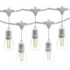 Catena Luminosa Bianca Decorativa Vintage 10m Stringa 10 Portalampade Gazebo