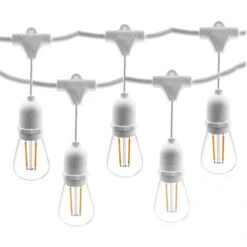 Catena Luminosa Bianca Decorativa Vintage 10m Stringa 10 Portalampade Gazebo
