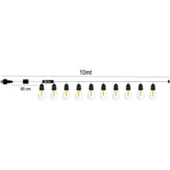 Catena Luminosa Bianca Decorativa Vintage 10m Stringa 10 Portalampade Gazebo -Vendite VIDAXL || LEDVANCE || STEINEL 19881009 3