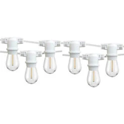 Catena Luminosa Bianca Decorativa Vintage 10m Stringa 20 Portalampade Gazebo