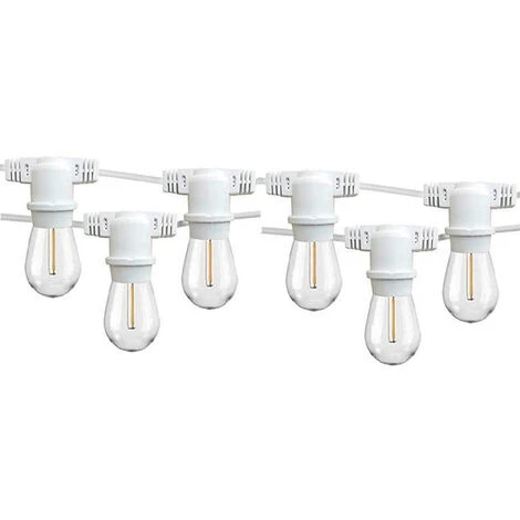 Catena Luminosa Bianca Decorativa Vintage 10m Stringa 20 Portalampade Gazebo 1 Catena Luminosa Bianca Decorativa Vintage 10m Stringa 20 Portalampade Gazebo