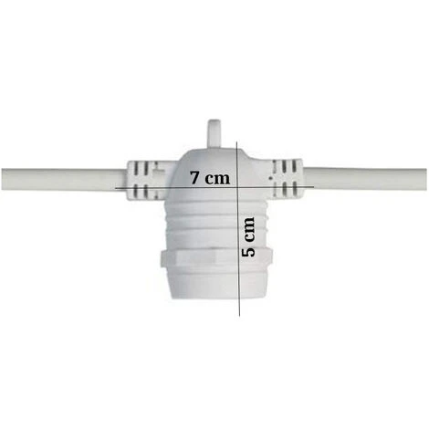 Catena Luminosa Bianca Decorativa Vintage 10m Stringa 20 Portalampade Gazebo 4 Catena Luminosa Bianca Decorativa Vintage 10m Stringa 20 Portalampade Gazebo - immagine 4