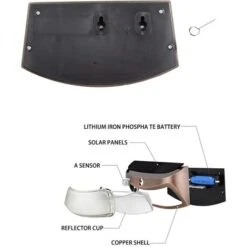 Applique 8 Led Bronzo Con Pannello Solare IP65 Bianco Freddo 6400K Con Sensore Crepuscolare E Di Movimento Wisdom -Vendite VIDAXL || LEDVANCE || STEINEL 19921450 3