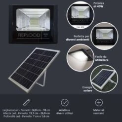 Faro Led 40W Con Pannello Solare Crepuscolare + Telecomando IP67 40 W 9 Faro Led 40W Con Pannello Solare Crepuscolare + Telecomando IP67 40 W -Vendite VIDAXL || LEDVANCE || STEINEL 20060694 5