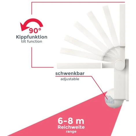 B.K.Licht Faro LED Esterno Con Sensore Di Movimento E Crepuscolare, Luce Bianca Naturale 4000K, Lampada Da Parete Con Accensione Automatica, 20W, IP44, Faretto Bianco, Luce LED Per Cortili 230V 4 B.K.Licht Faro LED Esterno Con Sensore Di Movimento E Crepuscolare, Luce Bianca Naturale 4000K, Lampada Da Parete Con Accensione Automatica, 20W, IP44, Faretto Bianco, Luce LED Per Cortili 230V - immagine 4