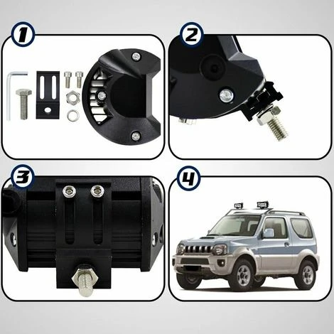 Faretto 18W 6 LED 12V Per Auto Jeep Barca Luce 6000K Faro Universale IP68 2 Faretto 18W 6 LED 12V Per Auto Jeep Barca Luce 6000K Faro Universale IP68 - immagine 2