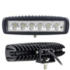 Faretto 18W 6 LED 12V Luce Fredda 6000K 60° IP67 Per FUORISTRADA BARCHE 1770lm