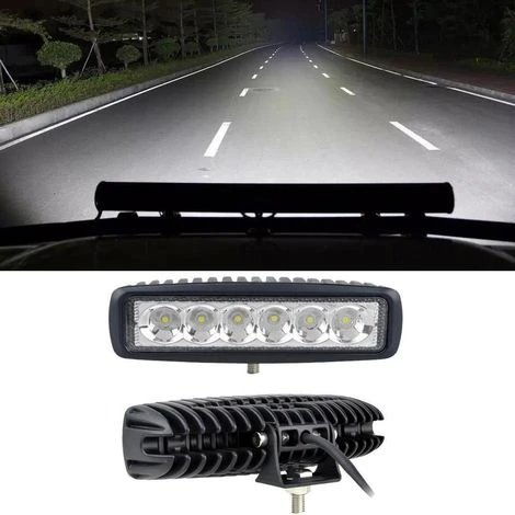 Faretto 18W 6 LED 12V Luce Fredda 6000K 60° IP67 Per FUORISTRADA BARCHE 1770lm 2 Faretto 18W 6 LED 12V Luce Fredda 6000K 60° IP67 Per FUORISTRADA BARCHE 1770lm - immagine 2