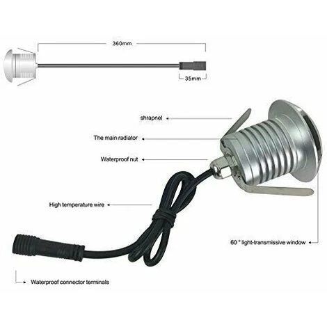 3W Faretto Incasso LED 12V-24V Segnapasso Carrabile 2 Fascio Luce Esterno IP67 Bianco Freddo 2 3W Faretto Incasso LED 12V-24V Segnapasso Carrabile 2 Fascio Luce Esterno IP67 Bianco Freddo - immagine 2