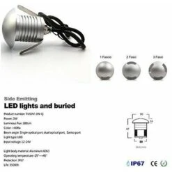 3W Faretto Incasso LED 12V-24V Segnapasso Carrabile 3 Fascio Luce Esterno IP67 Bianco Freddo -Vendite VIDAXL || LEDVANCE || STEINEL 20214039 3