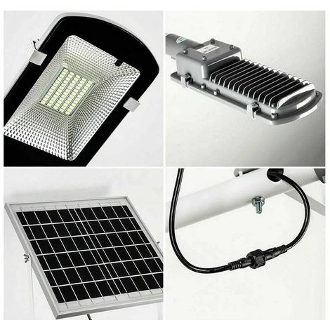 100W LED Lampione Stradale Con Pannello Solare Staffa E Telecomando Ip65 3 100W LED Lampione Stradale Con Pannello Solare Staffa E Telecomando Ip65 - immagine 3