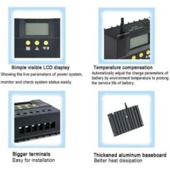 50A Regolatore Di Carica Solare Fotovoltaico LCD 12V /24V Per Pannello Solare CM5024Z 6 50A Regolatore Di Carica Solare Fotovoltaico LCD 12V /24V Per Pannello Solare CM5024Z -Vendite VIDAXL || LEDVANCE || STEINEL 20214097 3