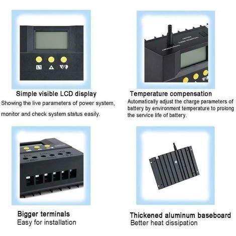 50A Regolatore Di Carica Solare Fotovoltaico LCD 12V /24V Per Pannello Solare CM5024Z 3 50A Regolatore Di Carica Solare Fotovoltaico LCD 12V /24V Per Pannello Solare CM5024Z - immagine 3