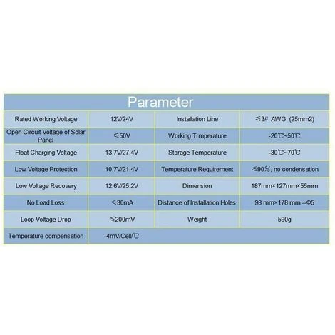 50A Regolatore Di Carica Solare Fotovoltaico LCD 12V /24V Per Pannello Solare CM5024Z 4 50A Regolatore Di Carica Solare Fotovoltaico LCD 12V /24V Per Pannello Solare CM5024Z - immagine 4