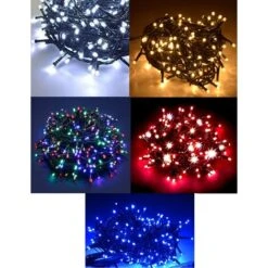 LUCI PER ALBERO DI NATALE DA 100 LED BIANCO CALDO FREDDO ROSSO BLU MULTICOLOR MINILUCCIOLE DECORAZIONI LUCE - Bianco Freddo