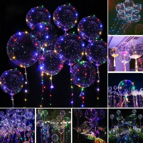 10pz. PALLONCINI LED LUMINOSI DA 20 POLLICI TRASPARENTI CON FILO 3M PALLONCINI LUMINOSI 1 10pz. PALLONCINI LED LUMINOSI DA 20 POLLICI TRASPARENTI CON FILO 3M PALLONCINI LUMINOSI