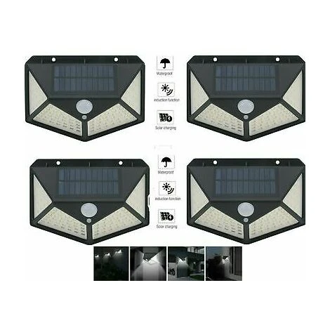 4pcs Lampada Luce Faretto Faro Esterno Energia Solare 114 LED Sensore Movimento 3 4pcs Lampada Luce Faretto Faro Esterno Energia Solare 114 LED Sensore Movimento - immagine 3