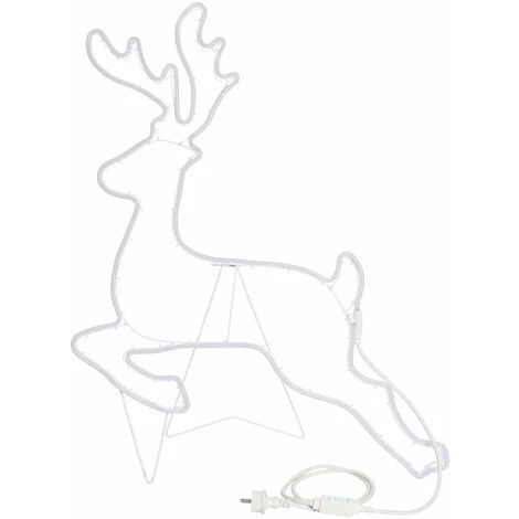Renna Galoppante Luminosa Ad Effetto Neon Con Led Bifacciale Addobbi Natalizi Per Esterno -Luce Fredda 4 Renna Galoppante Luminosa Ad Effetto Neon Con Led Bifacciale Addobbi Natalizi Per Esterno -Luce Fredda - immagine 4