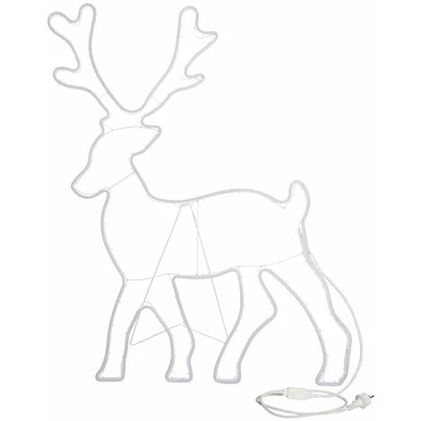 Renna Luminosa Effetto Neon Con Led Bifacciale Addobbi Natalizi Per Esterno -Luce Fredda 2 Renna Luminosa Effetto Neon Con Led Bifacciale Addobbi Natalizi Per Esterno -Luce Fredda - immagine 2