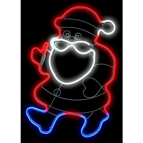 Figura Luminosa Babbo Natale Con Luce A Neon Bifacciale Decorazione Da 57 Cm 3 Figura Luminosa Babbo Natale Con Luce A Neon Bifacciale Decorazione Da 57 Cm - immagine 3
