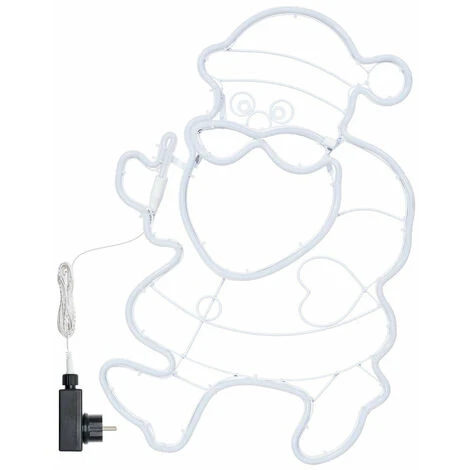 Figura Luminosa Babbo Natale Con Luce A Neon Bifacciale Decorazione Da 57 Cm 5 Figura Luminosa Babbo Natale Con Luce A Neon Bifacciale Decorazione Da 57 Cm - immagine 5