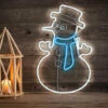 Figura Luminosa Pupazzo Di Neve Con Luce A Neon Bifacciale Decorazione Da 58 Cm
