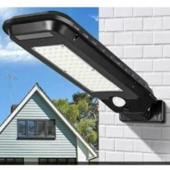 Trade Shop - Faro Lampione Stradale Pannello Solare Fotovoltaico Sensore 60 Led Smd T-210b