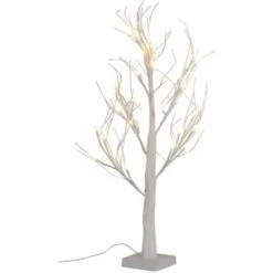 Albero Glitter Di 60 Cm In Plastica Bianco 11x11x60 36 Led Decorazione Natale