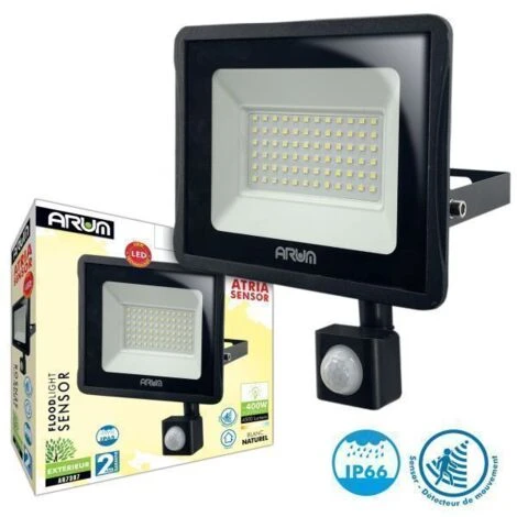 Proiettore LED 30W Rilevatore Di Movimento Da Esterno Nero Température De Couleur: Bianco Neutro 4000K 2 Proiettore LED 30W Rilevatore Di Movimento Da Esterno Nero Température De Couleur: Bianco Neutro 4000K - immagine 2