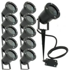 Set Di 10 Faretti Da Esterno Per Illuminazione Da Giardino A LED GU10
