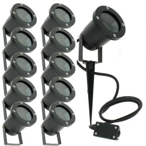 Set Di 10 Faretti Da Esterno Per Illuminazione Da Giardino A LED GU10 1 Set Di 10 Faretti Da Esterno Per Illuminazione Da Giardino A LED GU10