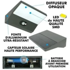 Lampada Da Parete Solare CORTES 3W Con Rilevatore Di Movimento -Vendite VIDAXL || LEDVANCE || STEINEL 26695084 3