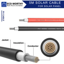 ECO-WORTHY 1 Paio Di Cavi Solari Da 5 M Cavo Di Prolunga Da 4 Mm² Per Moduli Solari Pannello Solare -Vendite VIDAXL || LEDVANCE || STEINEL 27190324 4