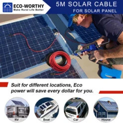 ECO-WORTHY 1 Paio Di Cavi Solari Da 5 M Cavo Di Prolunga Da 4 Mm² Per Moduli Solari Pannello Solare -Vendite VIDAXL || LEDVANCE || STEINEL 27190324 5